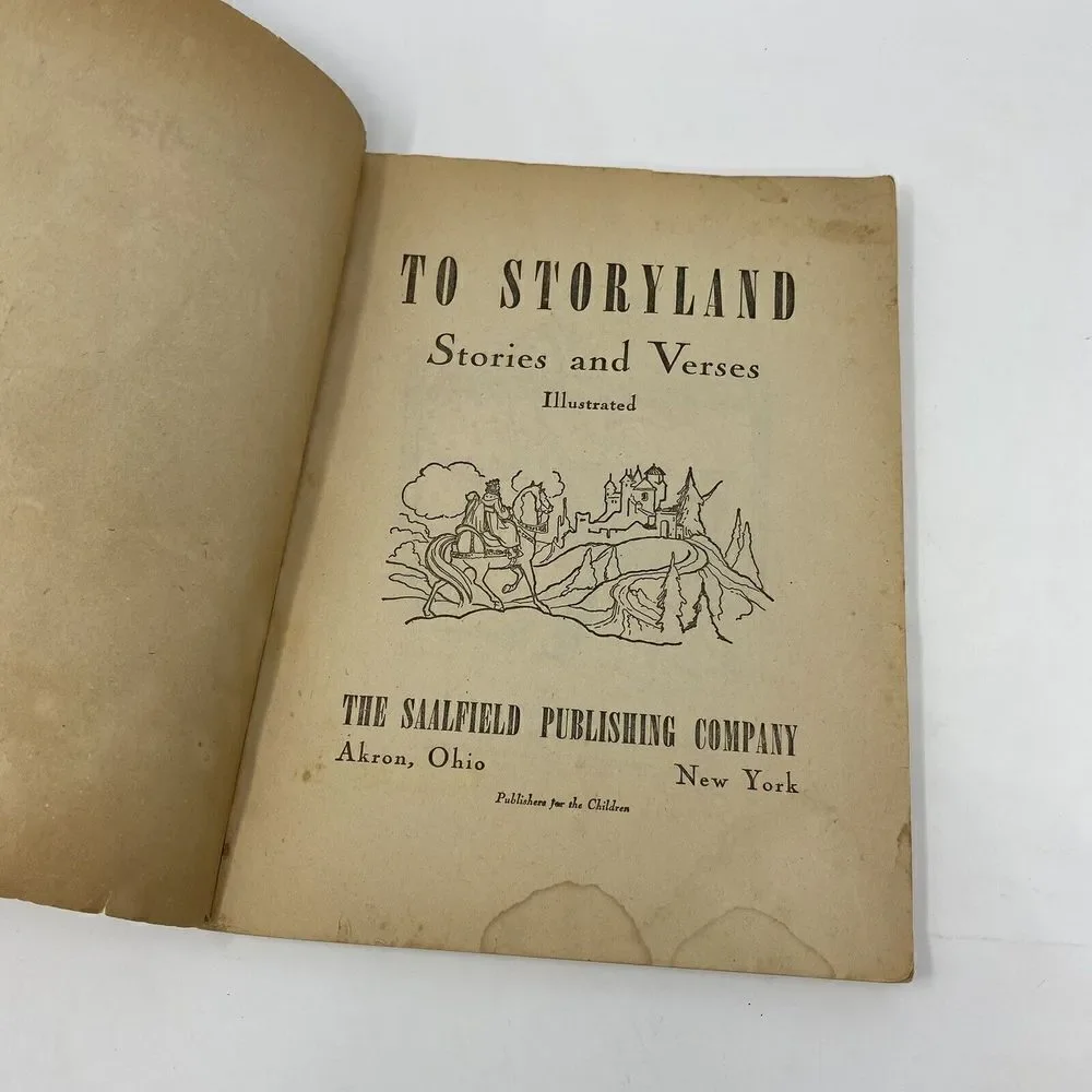 1942 Saalfield publishing co Book To Storyland stories verses illustrated Kitten